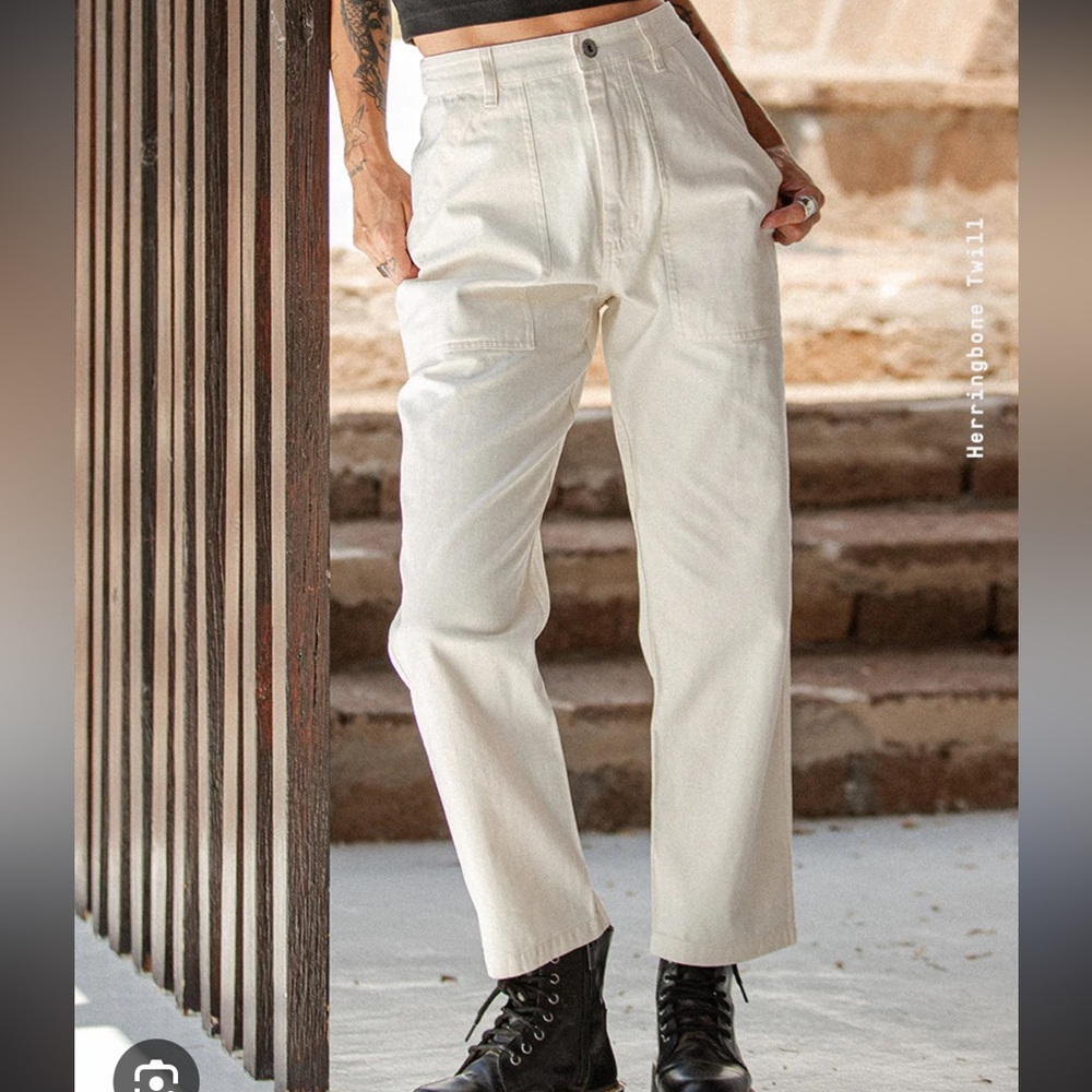 P&Co Hight Waisted White Fatigue Pants